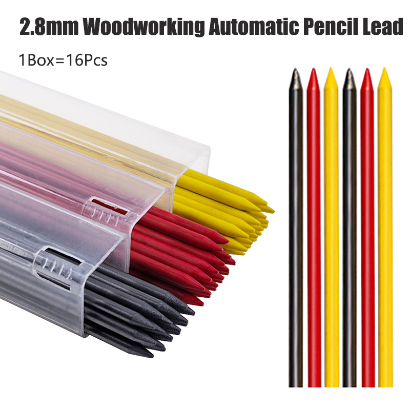 Mechanical Pencil Lead - ดินสอเขียนแบบอัตโนมัติสำหรับงานไม้ สีดำ เหลือง แดง ขนาด 2.8