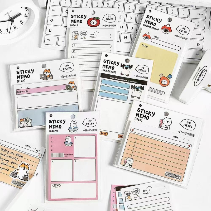 Office Stationery Supply List - อุปกรณ์สำนักงาน อุปกรณ์การเรียน สมุดโน้ตสไตล์เกาหลี น่ารัก ใช้บันทึกแผนการ จดบันทึกการเรียน