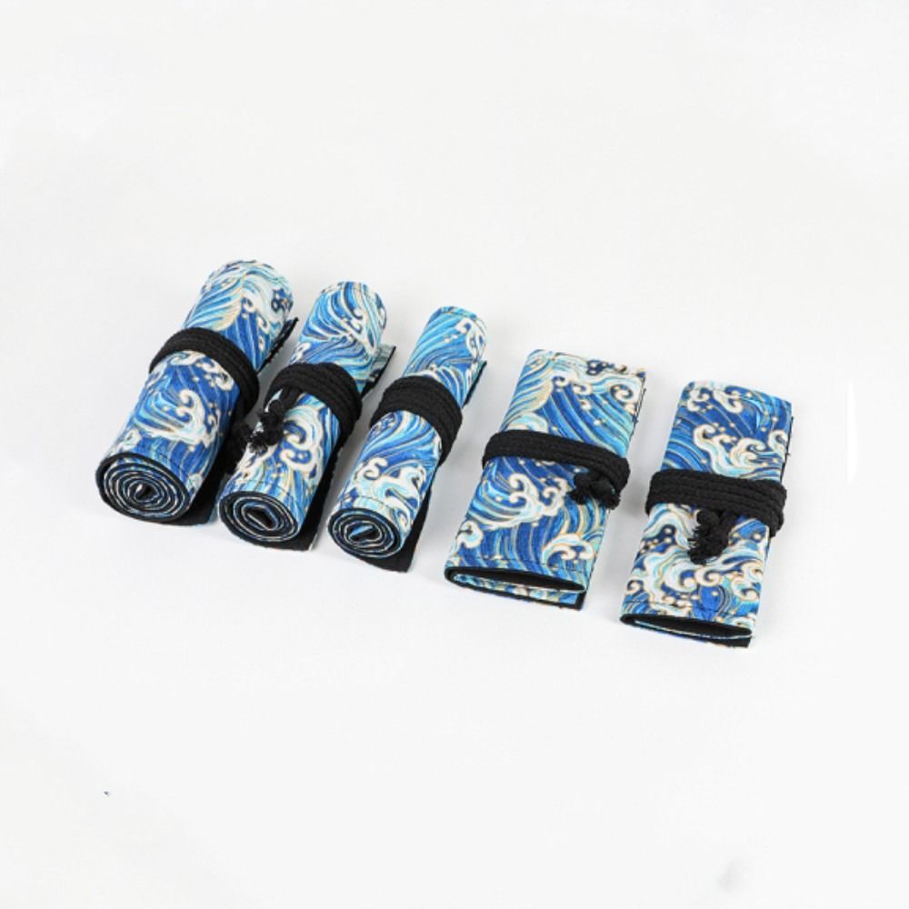 Pen Pouch Roll - 12/24/36/48/72 หลุมผ้าใบ Roll Up กระเป๋าดินสอปากกาผ้าม่านแต่งหน้าห่อผู้ถือกระเป๋าเก็บอุปกรณ์โรงเรียน