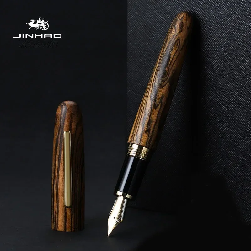 Stationery Supply Business - Jinhao ปากกาหมึกซึมงานทำด้วยมือทำจากไม้ธรรมชาติ9056คลิปหนีบกระดาษคลิปหนีบกระดาษทอง m/f เครื่องเขียนปากกาเจลสำนักงานธุรกิจของขวัญเครื่องเขียนอุปกรณ์การเรียน