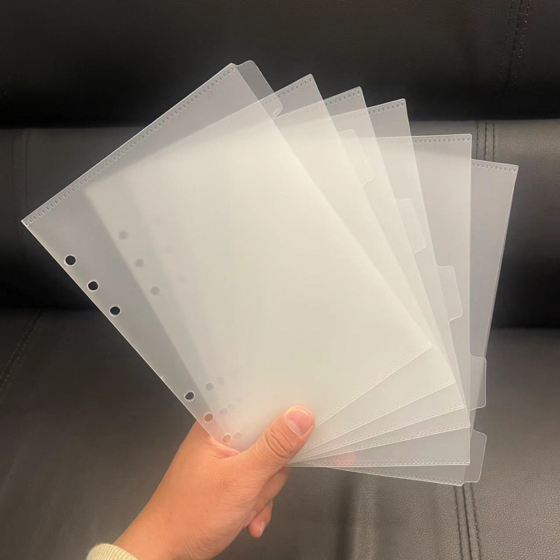 Portfolio Folder Zip - A5 6ชิ้นกระเป๋าประสานโฟลเดอร์ซิปโฟลเดอร์สำหรับ6สมุดสันห่วงคั่นหน้าเอกสารพีวีซีกันน้ำกระเป๋าเก็บเอกสาร