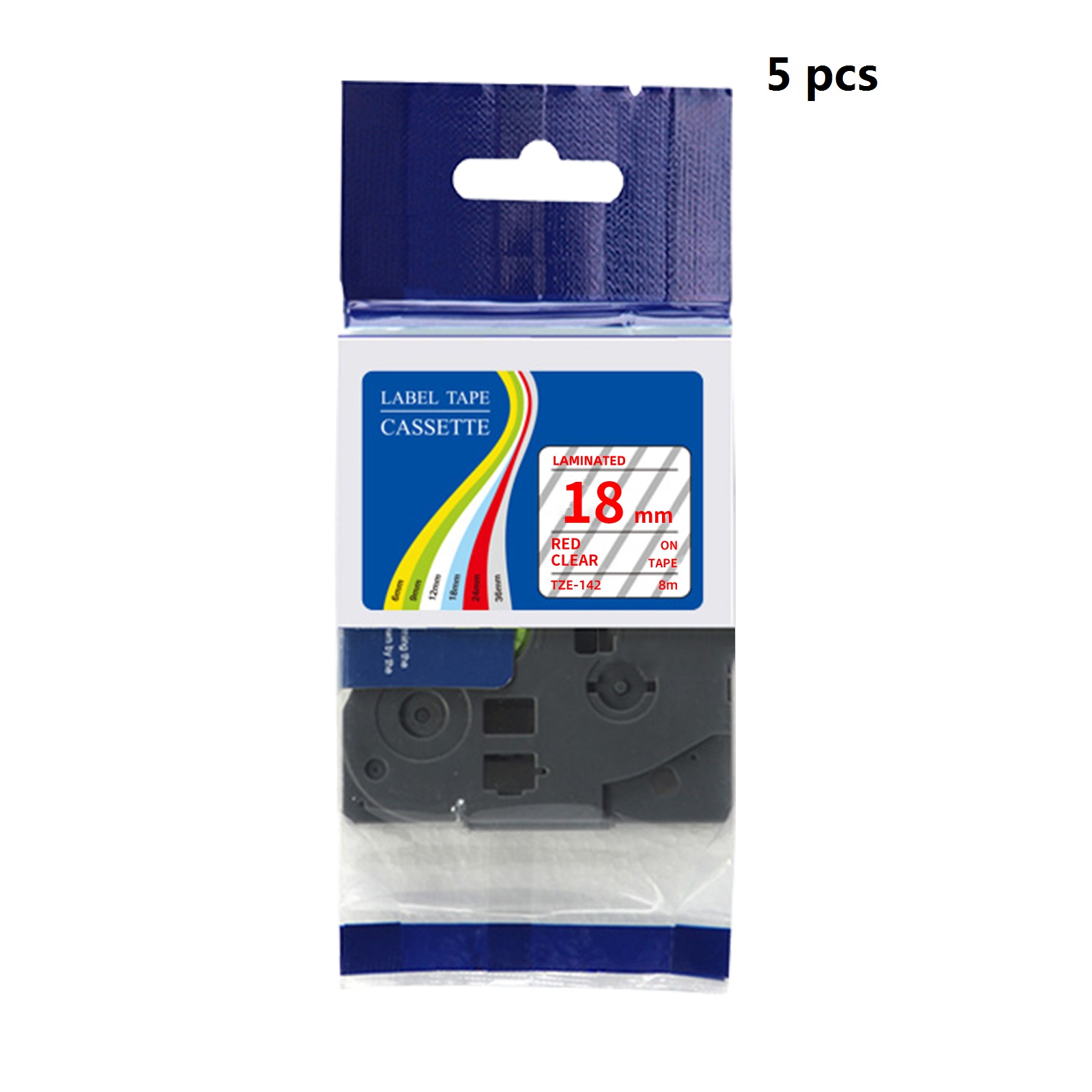 Label Printer Tape - เทปฉลากเคลือบ Brother TZe แบบเข้ากันได้ 5 ม้วน