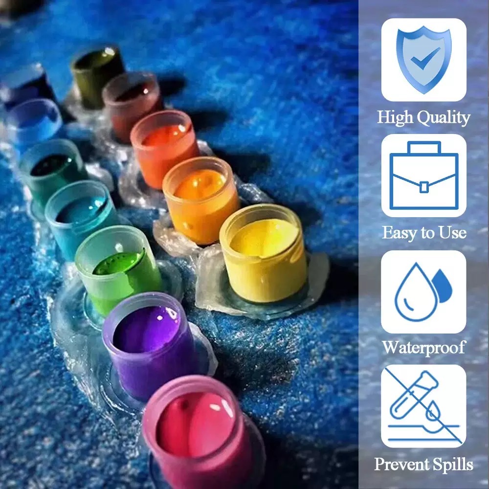 Calligraphy Ink Bottle - ถ้วยใส่หมึกสักพลาสติก 1000/500/100 ชิ้น ฝาปิดแน่น ทนทาน สำหรับใส่เม็ดสีไมโครเบลดดิ้ง