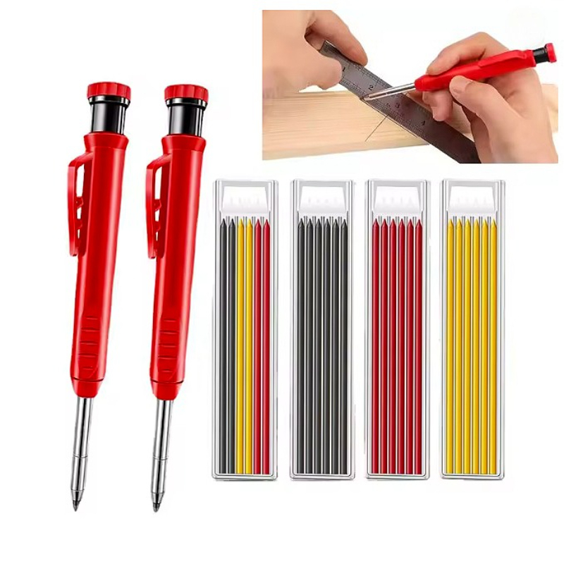 Mechanical Pencil Lead - Solid Carpenter ดินสอชุดเครื่องมืองานไม้ Mechanical 3 สีเติมงานก่อสร้างช่างไม้เครื่องหมาย