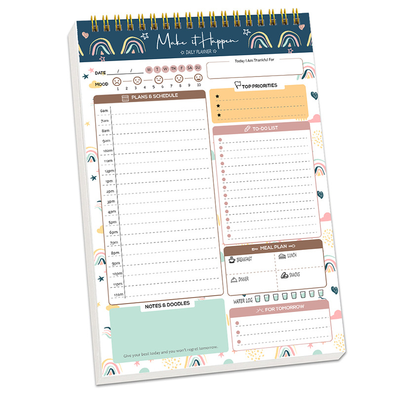 Office Stationery Supply List - สมุดวางแผนแบบสันห่วง A5 สำหรับจัดตารางเวลา วางแผนรายวัน บันทึกสิ่งที่ต้องทำ 100