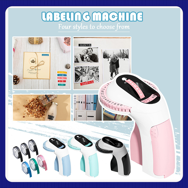 Label Printer Tape - เครื่องพิมพ์ฉลาก 3D เทปฉลากลายนูน Manual Labeller เครื่องพิมพ์ดีดแบบพกพา