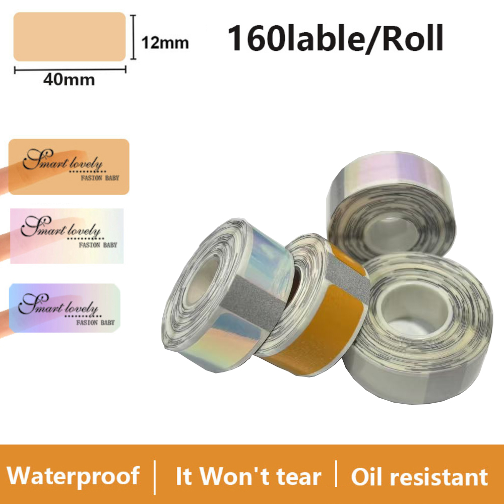 Label Printer Tape - โปร่งใสป้ายสติกเกอร์ 12*40 มม.160 PCS/ม้วน P15 Label