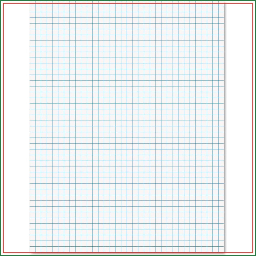 Graph Paper Pad - สมุดกระดาษกราฟแบบมีเส้นตาราง 8.5x11 นิ้ว, 50 แผ่น, ตาราง