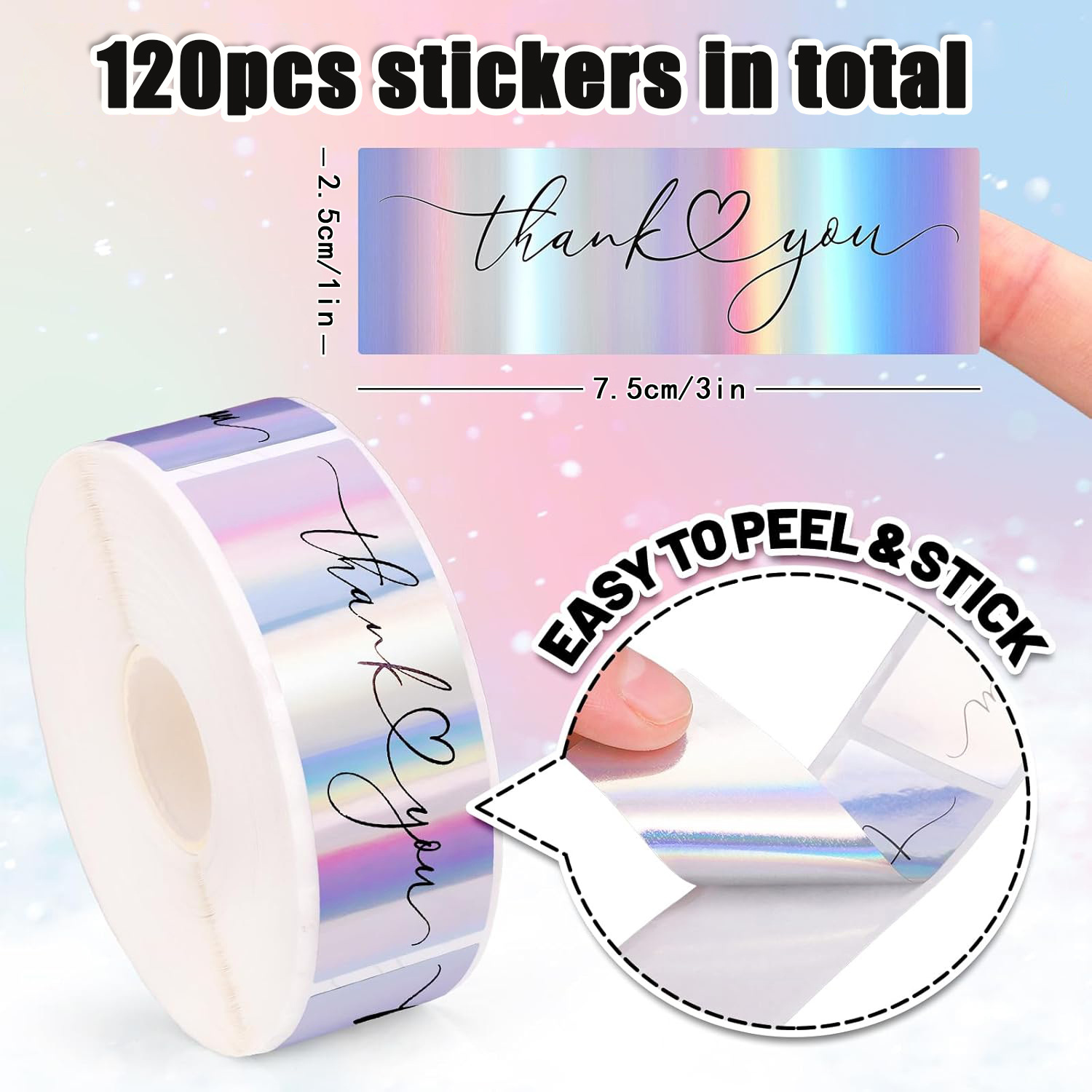 สติกเกอร์ขอบคุณ JCAC 120 ชิ้น/ - Sticker Label Roll บทวิจารณ์และราคา