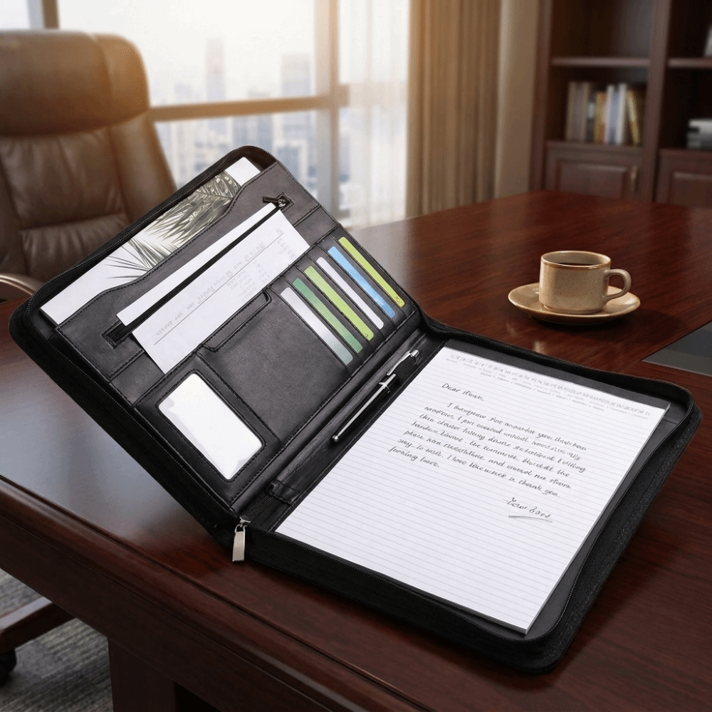 อุปกรณ์สำนักงาน A4 PU แฟ้มเอกส - Portfolio Folder Zip บทวิจารณ์และราคา