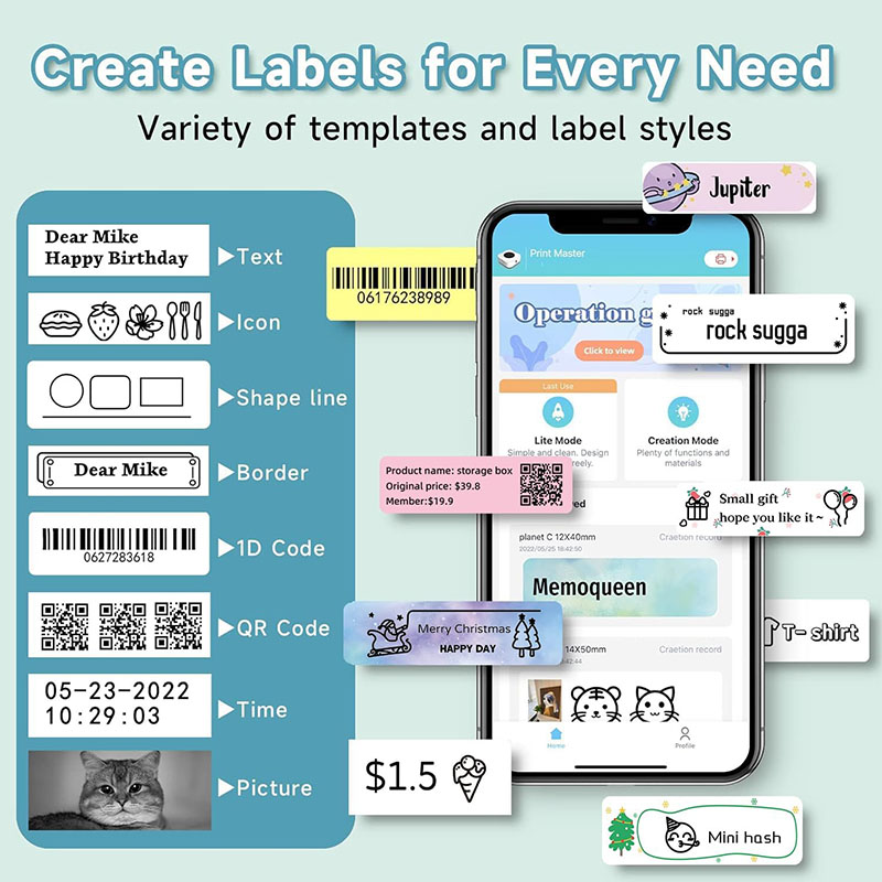 P15 เครื่องพิมพ์ฉลากสติกเกอร์  - Label Printer Tape บทวิจารณ์และราคา
