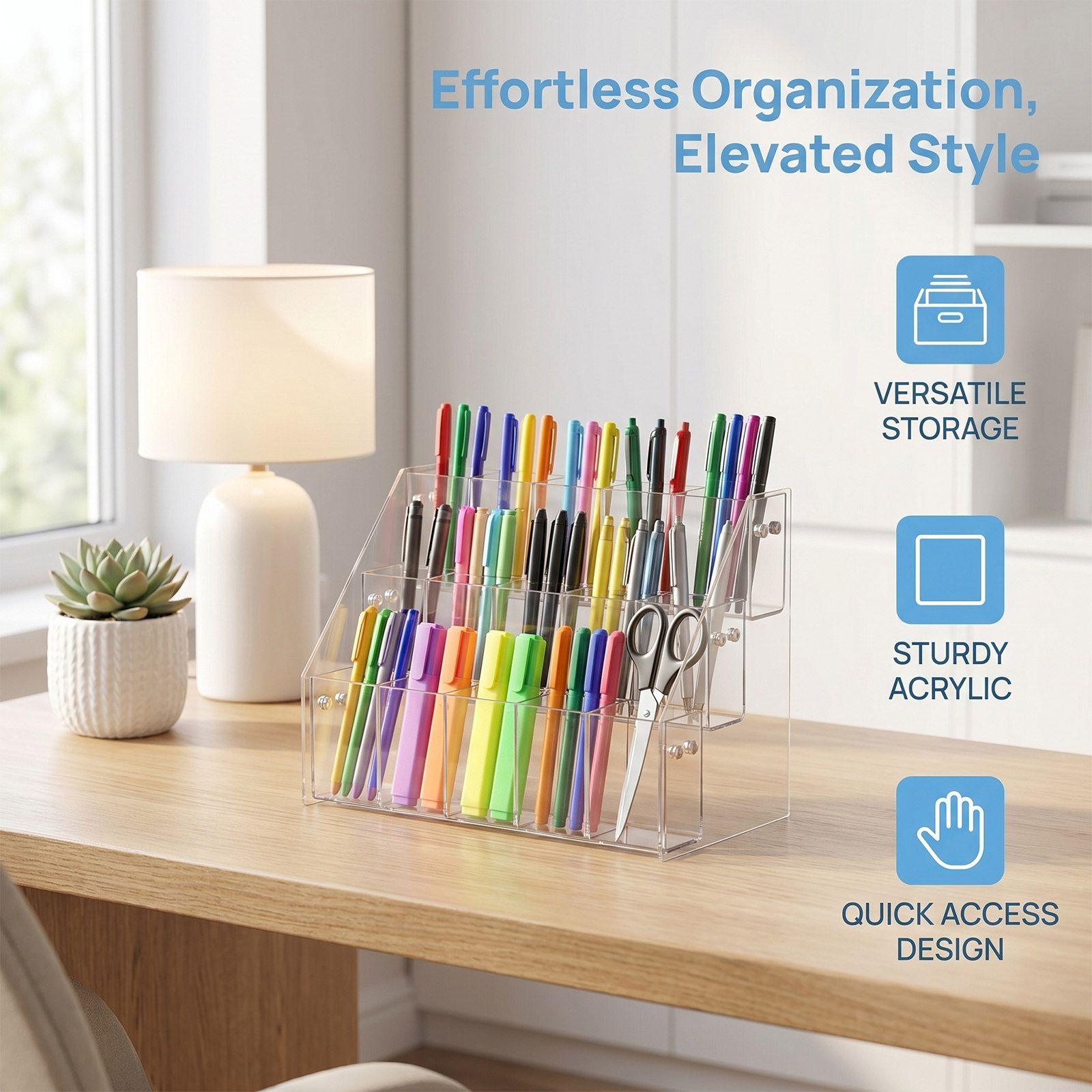 ที่วางปากกาอะคริลิกใสทันสมัยสำ - Stationery Office Supply Store บทวิจารณ์และราคา