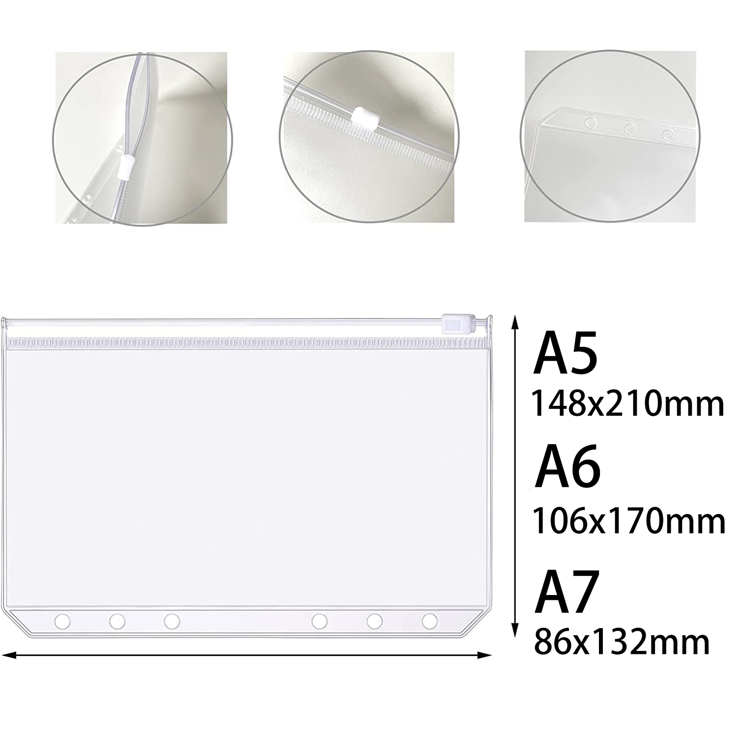 A5 A6 A7ซิปหลวมกระเป๋า6 Binder - Portfolio Folder Zip บทวิจารณ์และราคา