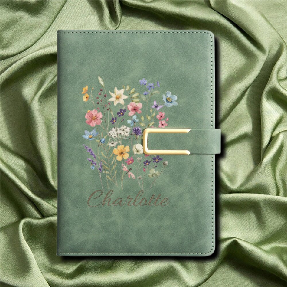 สมุดบันทึกปกแข็งหนังเทียมลายดอ - Journal Leather Hardcover บทวิจารณ์และราคา