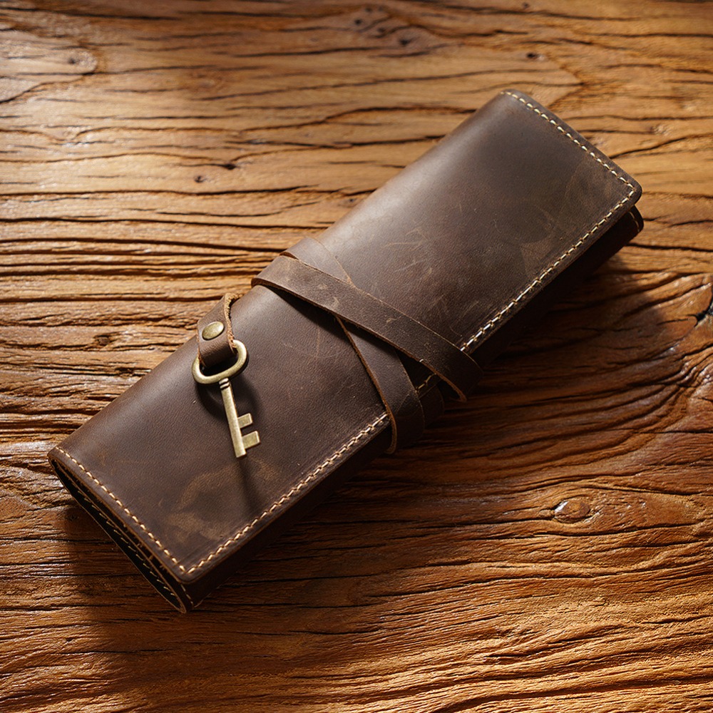 Retro ของแท้หนัง Handmade ปากก - Pen Pouch Roll บทวิจารณ์และราคา