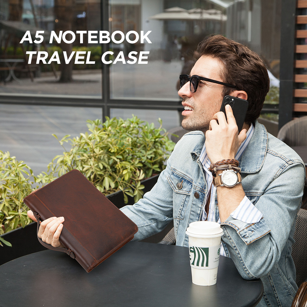 Retro หนังซิปคลัทช์ A5 ปกหนังส - Journal Leather Hardcover บทวิจารณ์และราคา