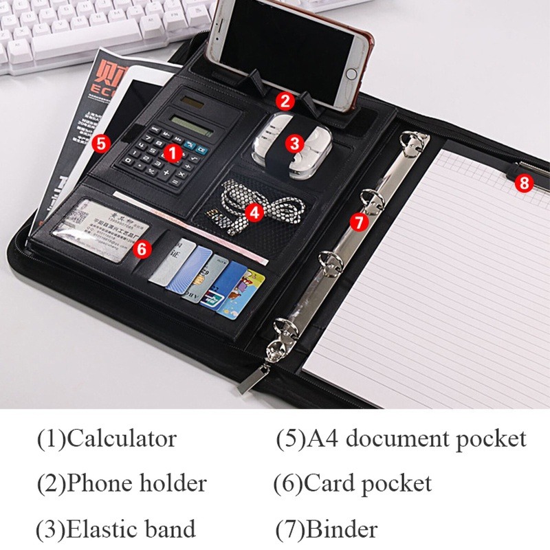 1 ชิ้น A4 หนัง PU ซิปแฟ้มโฟลเด - Portfolio Folder Zip บทวิจารณ์และราคา