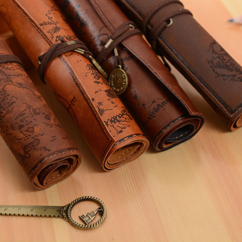 Vintage Retro Treasure แผนที่ด - Pen Pouch Roll บทวิจารณ์และราคา