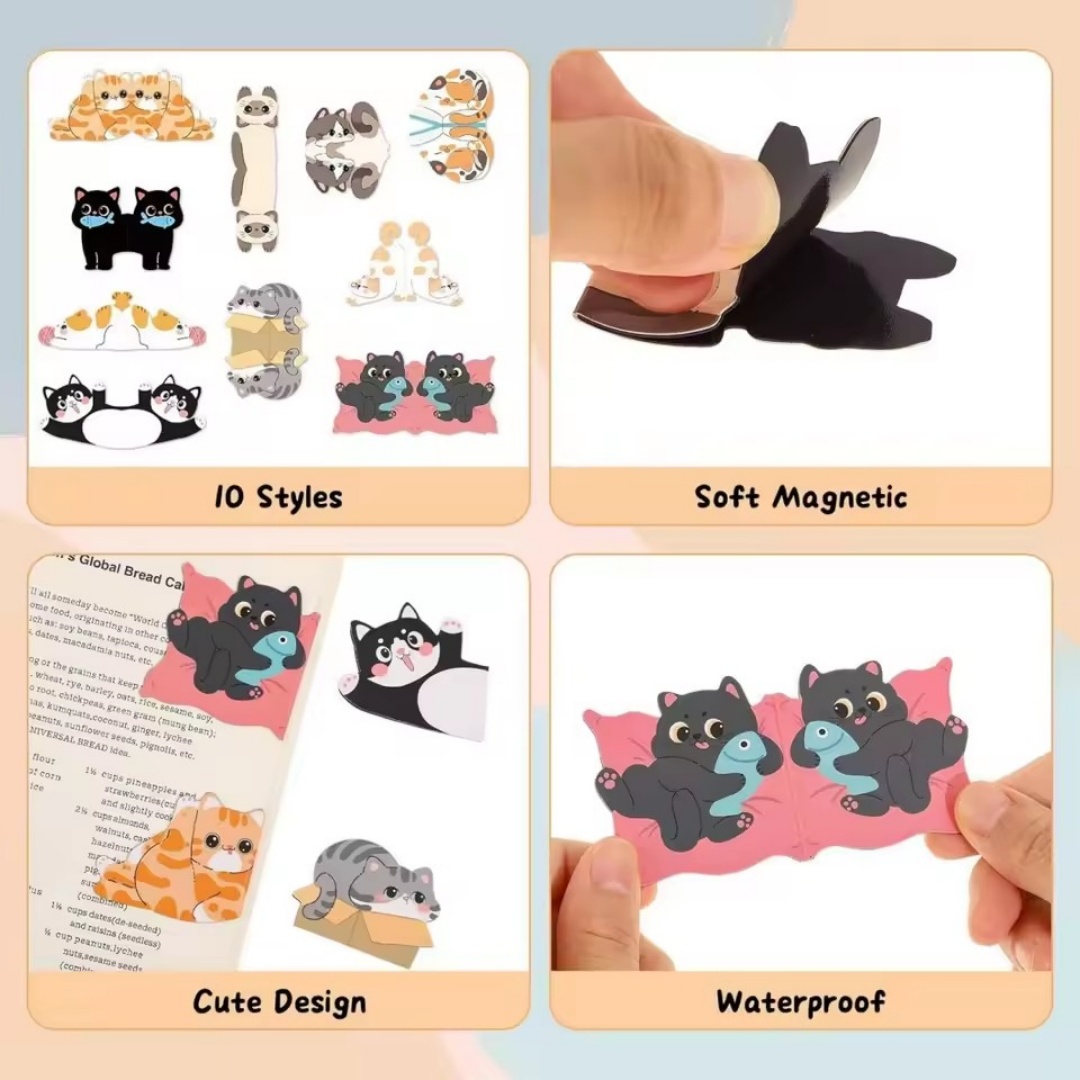ที่คั่นหนังสือแม่เหล็ก ลายแมวส - Bookmark Magnetic Clip บทวิจารณ์และราคา