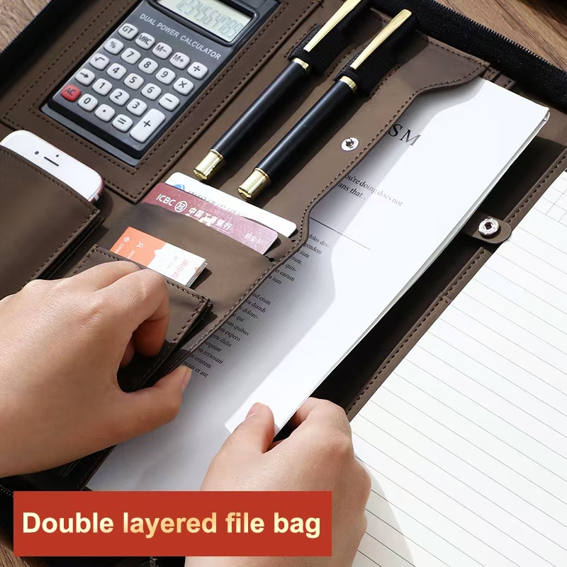 PU หนัง Portafolio A4 เอกสารซิ - Portfolio Folder Zip บทวิจารณ์และราคา